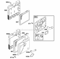 Air Cleaner Groups Diagram and Parts List for 121702-0101-01  Briggs and Stratton Engine